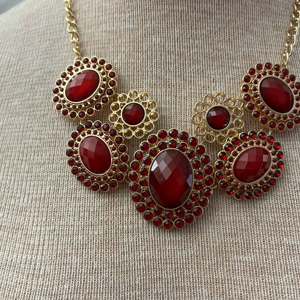 Cranberry colored Statement Necklaces NWOT Bundle / Bundle 2 slots - Picture 3 of 4